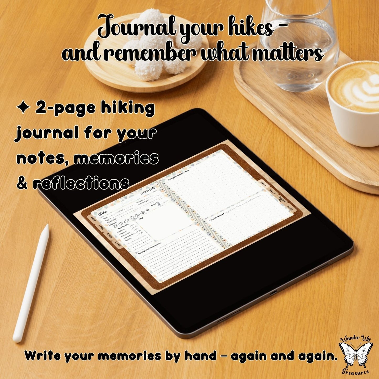 Digital Hiking Planner – 5 Day Hikes | Journal, Packing List & Checklist for Your Tablet