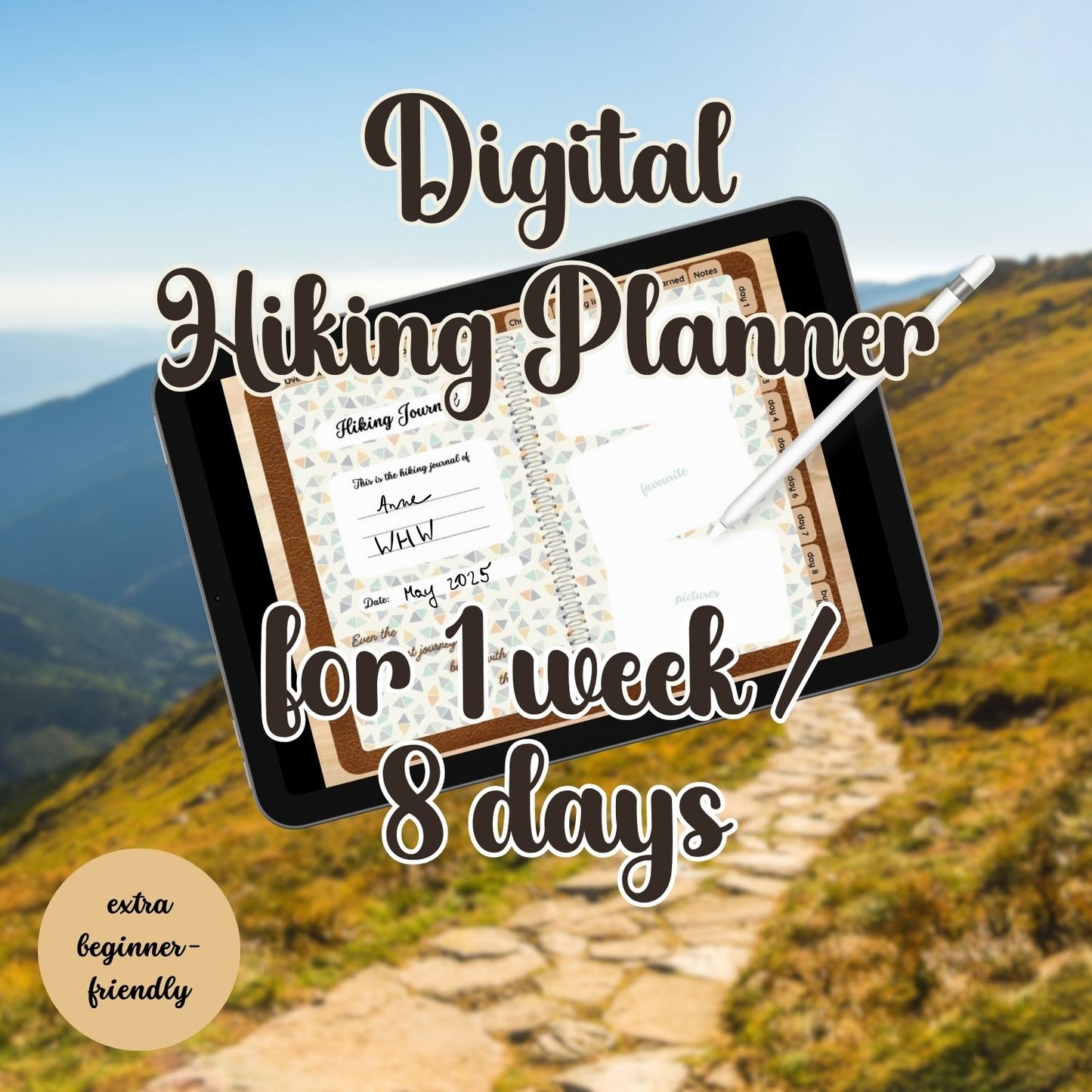 Digital Hiking Planner – 1 Week