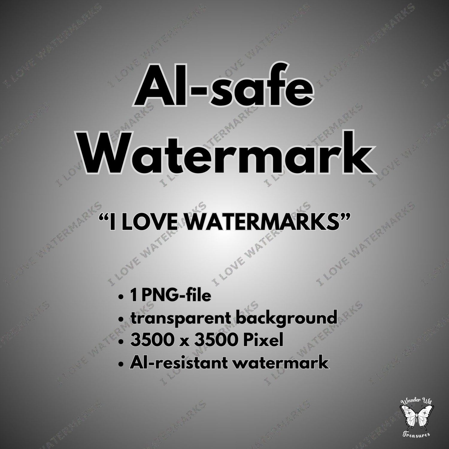 KI-resistentes Wasserzeichen „I Love Watermarks“