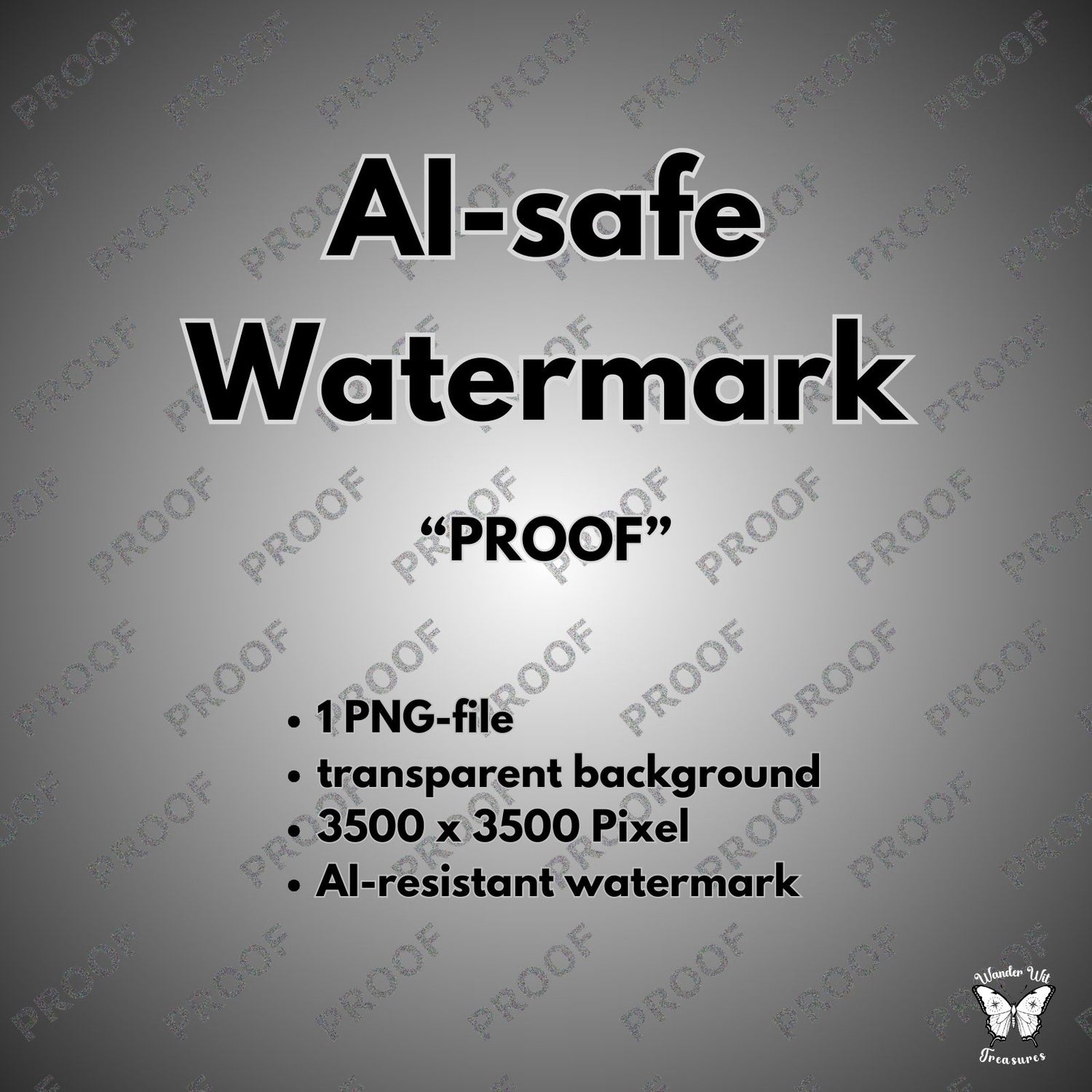 KI-resistentes Wasserzeichen „Proof“