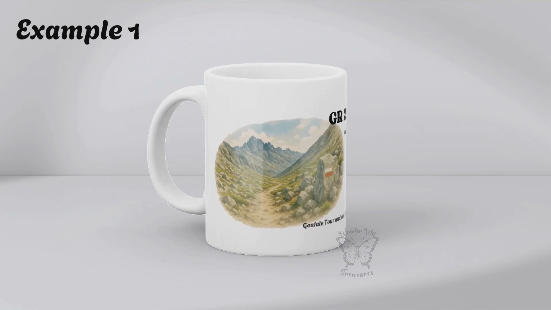 Showing two customization examples of the GR20-Mug in a short video.