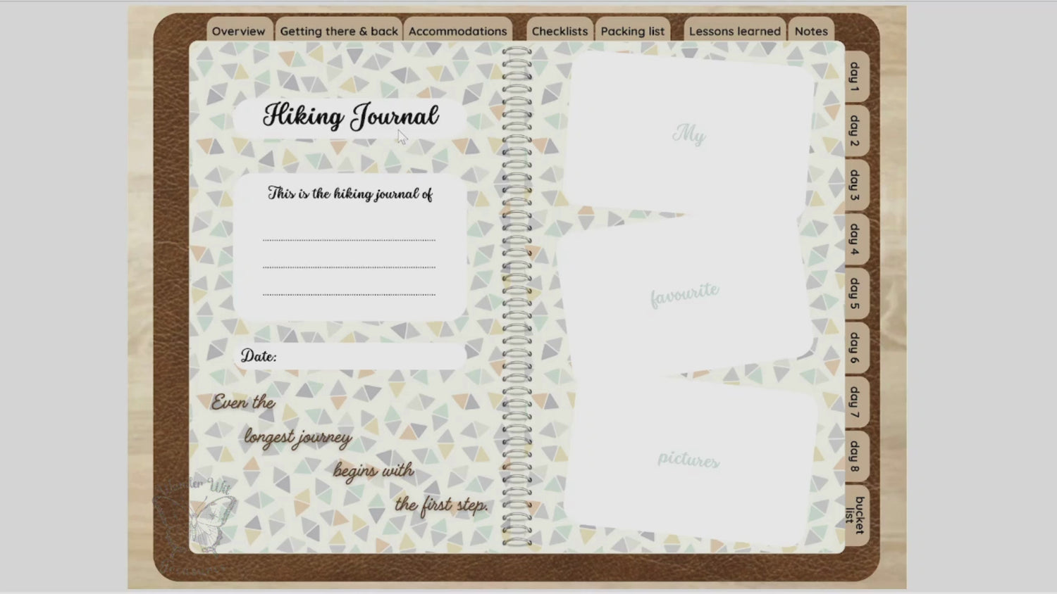 Digital Hiking Planner – 1 Week